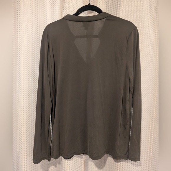 A New Day Army Green Long Sleeve Blouse - Picture 4 of 4